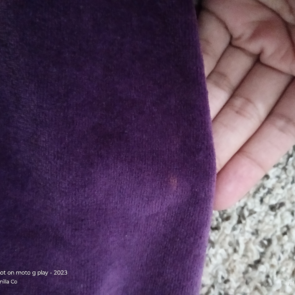 Apple Bottoms Women's Velour Jacket Vintage Zip Up Mockneck Purple Size Medium - Picture 12 of 12